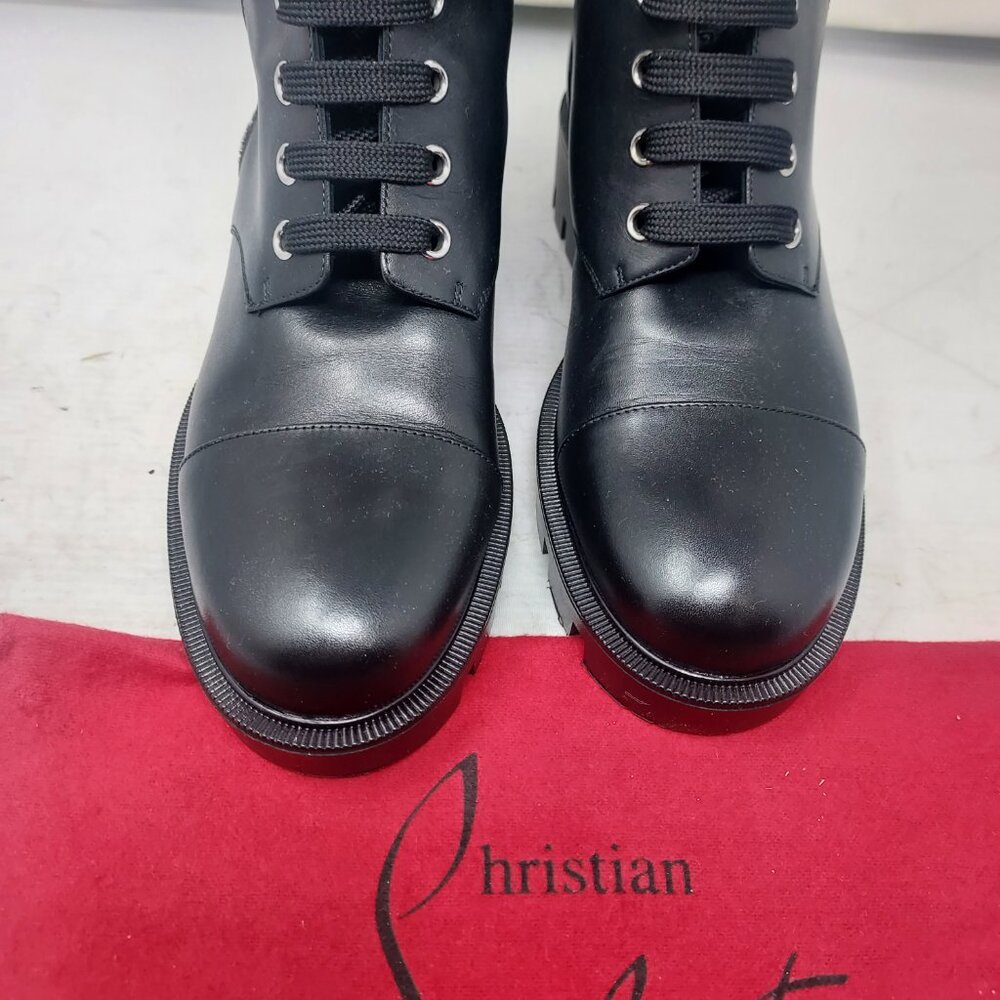 Christian Louboutin Black En Hiver Leather Zipper WOMEN Boot - Picture 6 of 12